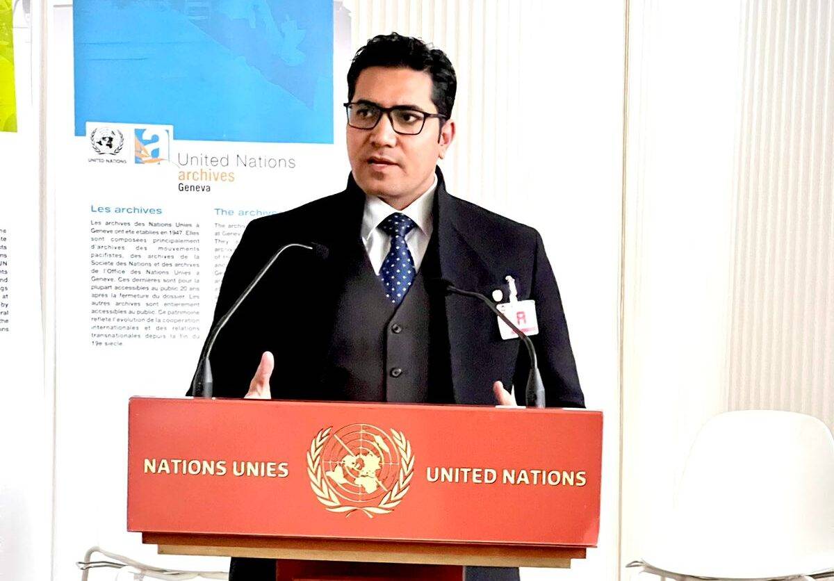 Rizwan Anwar and the Youth Revolution Clan delegation at the UN Annual Youth Summit in Geneva